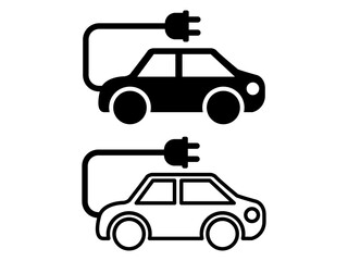 Electric Vehicle Icons Charging Station, Plug-in Car, Eco-Friendly Transportation, Sustainable Mobility, Future of Driving, Clean Energy