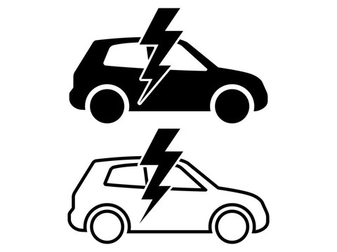 Electric Vehicle Icons High-Quality Vector Graphics for Websites and Applications. Downloadable in Black and White, Perfect for EV Projects, Blogs, and Infographics.