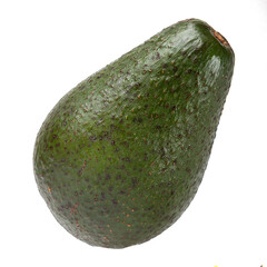 Healthy food and ingredients - Ripe organic green avocado fruit isolated on white background with built-in clipping path