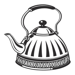 silhouette kettle on white background