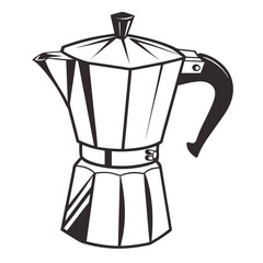 silhouette kettle on white background