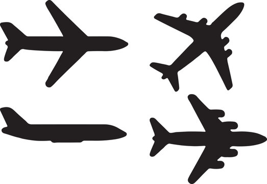 airplane silhouette, jet plane vector, aircraft outline, flying plane icon, commercial plane shape, plane in flight sketch, aviation silhouette image, jetliner clipart,