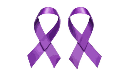  Purple ribbon awareness isolated on transparent background 