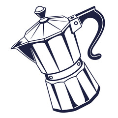 silhouette kettle on white background