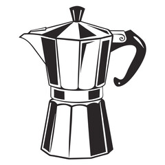 silhouette kettle on white background