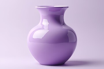 Elegant Purple Vase on a Pastel Background - Home Decor