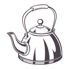 silhouette kettle on white background