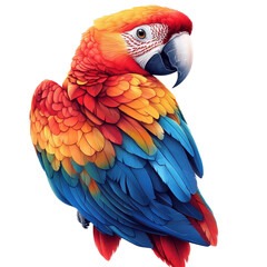 Fototapeta premium Colorful parrot PNG Image Isolated On Transparent Background