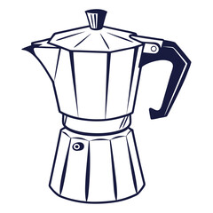silhouette kettle on white background