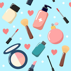 Seamless pattern background of cosmetic.