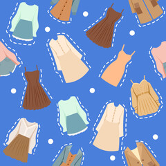 Seamless pattern background of women clothes.
