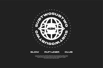 sportswear running design logo suitable for printing © saecreativo