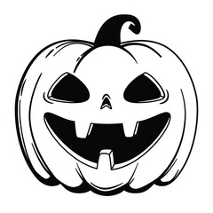 Funny Halloween pumpkin - Jack o'lantern, sketch style. Vector illustration isolated on a white background