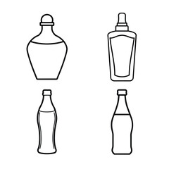 line art botol bundle design