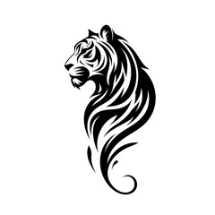Fototapeta premium Tribal tiger head vector in elegant abstract form
