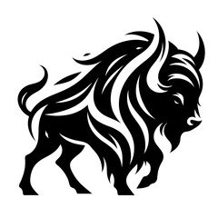 Fototapeta premium Tribal bison vector in strong grounded style
