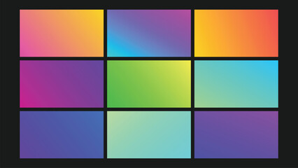 Colorful Gradient Abstract Background Set