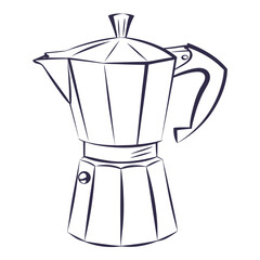 silhouette kettle on white background