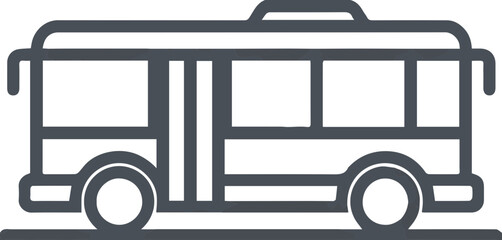 Bus icon in black outline representing public transportation