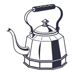 silhouette kettle on white background