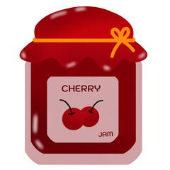 vector illustration of a cherry jam