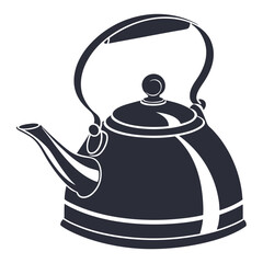 silhouette kettle on white background