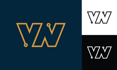 VN technology monogram logo design
