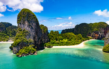 Obraz premium Aerial view of Railay near Krabi, Thailand