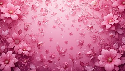 Fototapeta premium Delicate Pink Floral Wallpaper Background Design