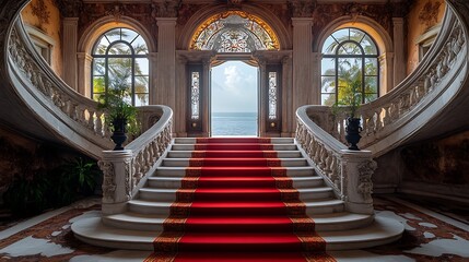 Obraz premium Elegant staircase interior architecture