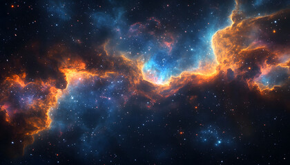 Obraz premium vivid universe with nebulae