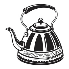 silhouette kettle on white background