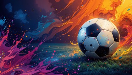 Naklejka premium Football Clipart Background Design for Sports Graphics