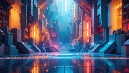 Obraz premium Futuristic Hyper-Background with Empty Space