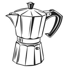 silhouette kettle on white background