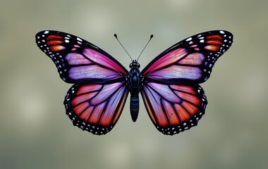 Fototapeta premium Monarch Butterfly Isolated on White Background Design