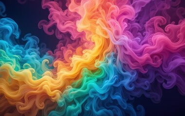Fototapeta premium Rainbow Smoke Clouds - Abstract Background Design