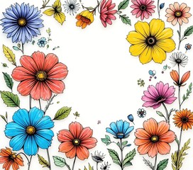 Simple Flower Background Drawing - Easy to Draw