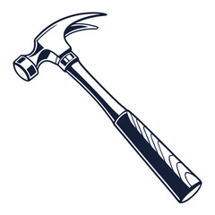 silhouette hammer on white background