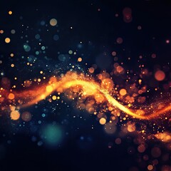 Fototapeta premium Abstract glowing wave with bokeh lights