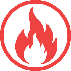 red flame hazard warning symbol icon