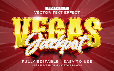 3d editable vegas jackpot text effect typography style template