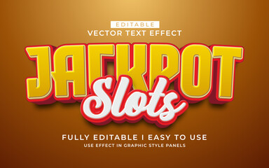 3d editable jackpot slots text effect typography style template
