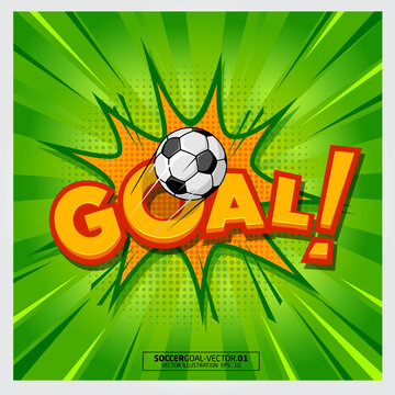 Soccer A Goal Banner Vector Illustration.