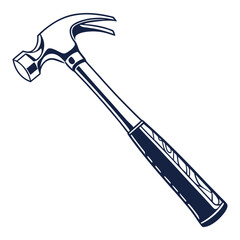 silhouette hammer on white background