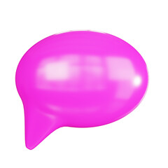 Pink 3d speech bubble rendered