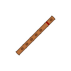 Traditional Wooden Flute Musical Instrument Illustration