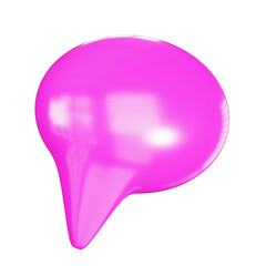 Pink 3d rendered speech bubble. Suitable for social media, presentations, designs needing a bold pop of color and modern communication visuals.