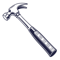 silhouette hammer on white background