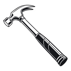 silhouette hammer on white background